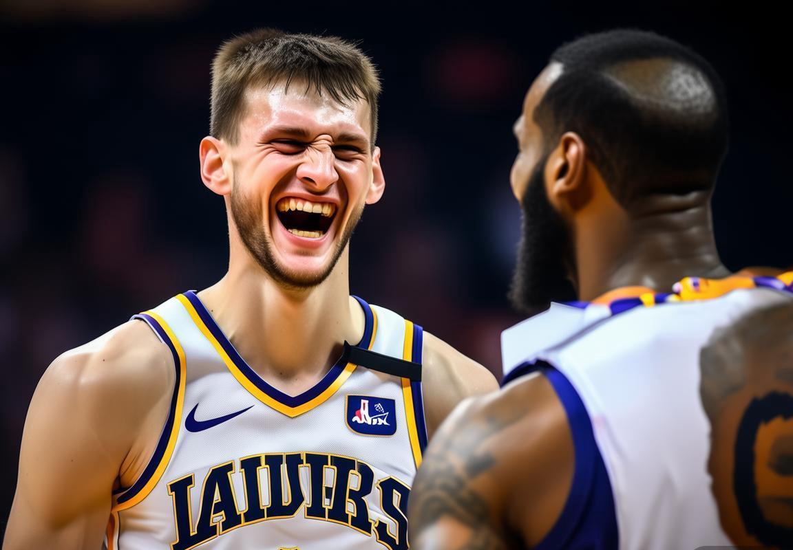 湖人东契奇犯规詹姆斯笑场，老队友相视一笑破功全场